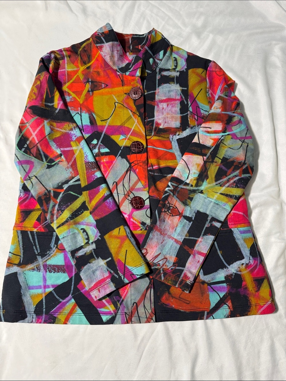 Simply Art by Dolcezza Lightweight Jacket Abstract Art Print Size Small 9524